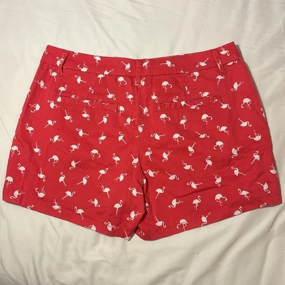 Elle Hot Pink Flamingo Print Chino Shorts size 2 - Picture 7 of 8
